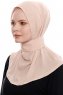 Narin - Beige Praktisch Fertig Crepe Hijab