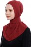 Narin - Bordeaux Praktisch Fertig Crepe Hijab