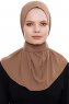 Narin - Braun Praktisch Fertig Crepe Hijab