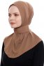 Narin - Braun Praktisch Fertig Crepe Hijab