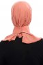 Narin - Lachsfarbe Praktisch Fertig Crepe Hijab