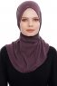 Narin - Lila Praktisch Fertig Crepe Hijab