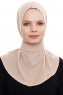 Narin - Leichtes Karamell Praktisch Fertig Crepe Hijab