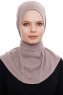 Narin - Dunkeltaupe Praktisch Fertig Crepe Hijab