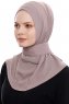 Narin - Dunkeltaupe Praktisch Fertig Crepe Hijab