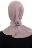 Narin - Dunkeltaupe Praktisch Fertig Crepe Hijab