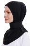 Narin - Schwarz Praktisch Fertig Crepe Hijab