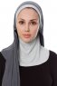 Naz - Dunkelgrau & Hellgrau Praktisch Fertig Hijab - Ecardin
