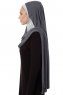 Naz - Dunkelgrau & Hellgrau Praktisch Fertig Hijab - Ecardin