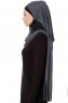 Naz - Dunkelgrau & Schwarz Praktisch Fertig Hijab - Ecardin
