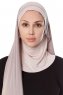 Naz - Steingrau & Altrosa Praktisch Fertig Hijab - Ecardin