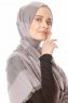 Necla - Grau Zweifarbig Hijab - Özsoy