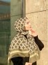 Nona - Khaki Gemustert Baumwolle Hijab - Mirach