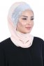 Olga - Beige & Silber Praktisch Hijab