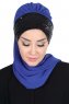 Olga - Blau & Schwarz Praktisch Hijab