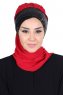 Olga - Rot & Schwarz Praktisch Hijab