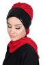 Olga - Rot & Schwarz Praktisch Hijab