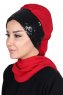 Olga - Rot & Schwarz Praktisch Hijab
