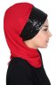 Olga - Rot & Schwarz Praktisch Hijab