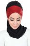Olga - Schwarz & Rot Praktisch Hijab