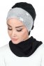 Olga - Schwarz & Silber Praktisch Hijab