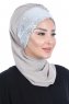 Olga - Taupe & Silber Praktisch Hijab