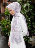 Pariza - Lila Blatt Gemustertes Hijab