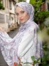 Pariza - Lila Blatt Gemustertes Hijab