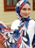 Pariza - Weiß Gemustertes Hijab