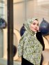 Parisha - Grün Gemustert Baumwolle Hijab - Mirach