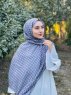 Qiana - Grau Gemustert Baumwolle Hijab