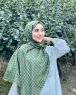 Qiana - Khaki Gemustert Baumwolle Hijab