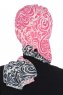 Regina - Navy Blau & Fuchsie Chiffon Instant Turban