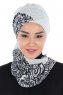 Regina - Navy Blau & Hellblau Chiffon Instant Turban