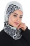 Regina - Navy Blau & Hellblau Chiffon Instant Turban