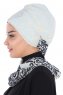 Regina - Navy Blau & Hellblau Chiffon Instant Turban
