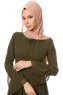 Samiya - Khaki Chiffon Kleid - Burun