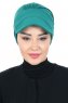 Sandra - Dunkelgrün Baumwolle Turban - Ayse Turban