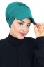 Sandra - Dunkelgrün Baumwolle Turban - Ayse Turban