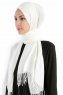 Selin Offwhite Pashmina Hijab Sjal Özsoy 160236-2