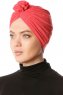 Shereen - Himbeere Crepe Chiffon Turban - Sehr-i Sal