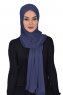 Sofia - Navy Blau Baumwolle Praktisch Hijab