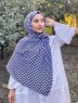 Soheila - Schwarz & Weiß Gemustert Baumwolle Hijab