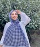 Soheila - Schwarz & Weiß Gemustert Baumwolle Hijab