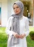 Tharaa - Dunkelgrau Gemustertes Hijab - Sal Evi