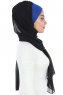 Vera - Blau & Schwarz Praktisch Chiffon Hijab
