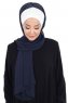 Vera - Creme & Navy Blau Praktisch Chiffon Hijab