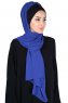 Vera - Schwarz & Blau Praktisch Chiffon Hijab