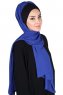 Vera - Schwarz & Blau Praktisch Chiffon Hijab