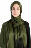 Verda Khaki Satin Hijab Sjal Madame Polo 130011-1